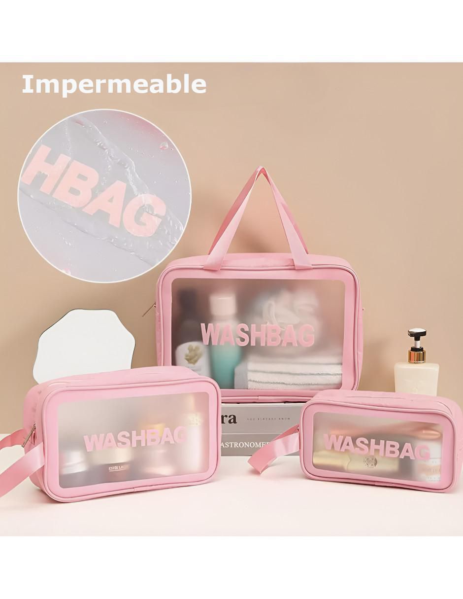 Set cosmetiquera impermeable 3 piezas para mujer 2