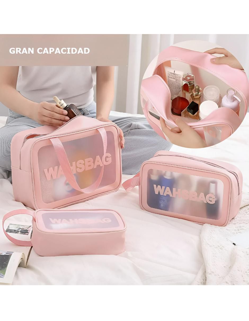 Set cosmetiquera impermeable 3 piezas para mujer 3
