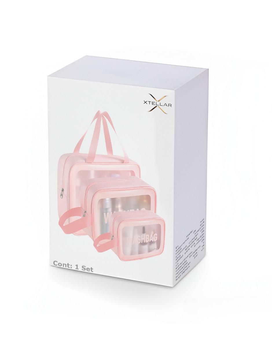 Set cosmetiquera impermeable 3 piezas para mujer 4