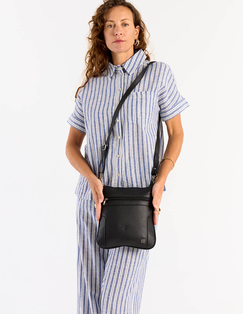 Bolsa crossbody Gino Goganni de piel para mujer