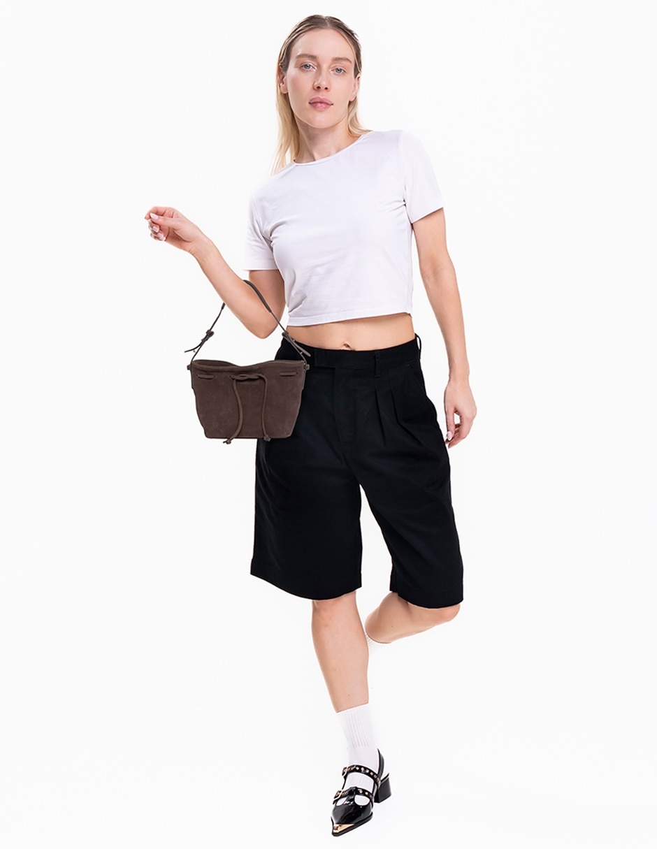 Bolsa bucket de gamuza para mujer 2