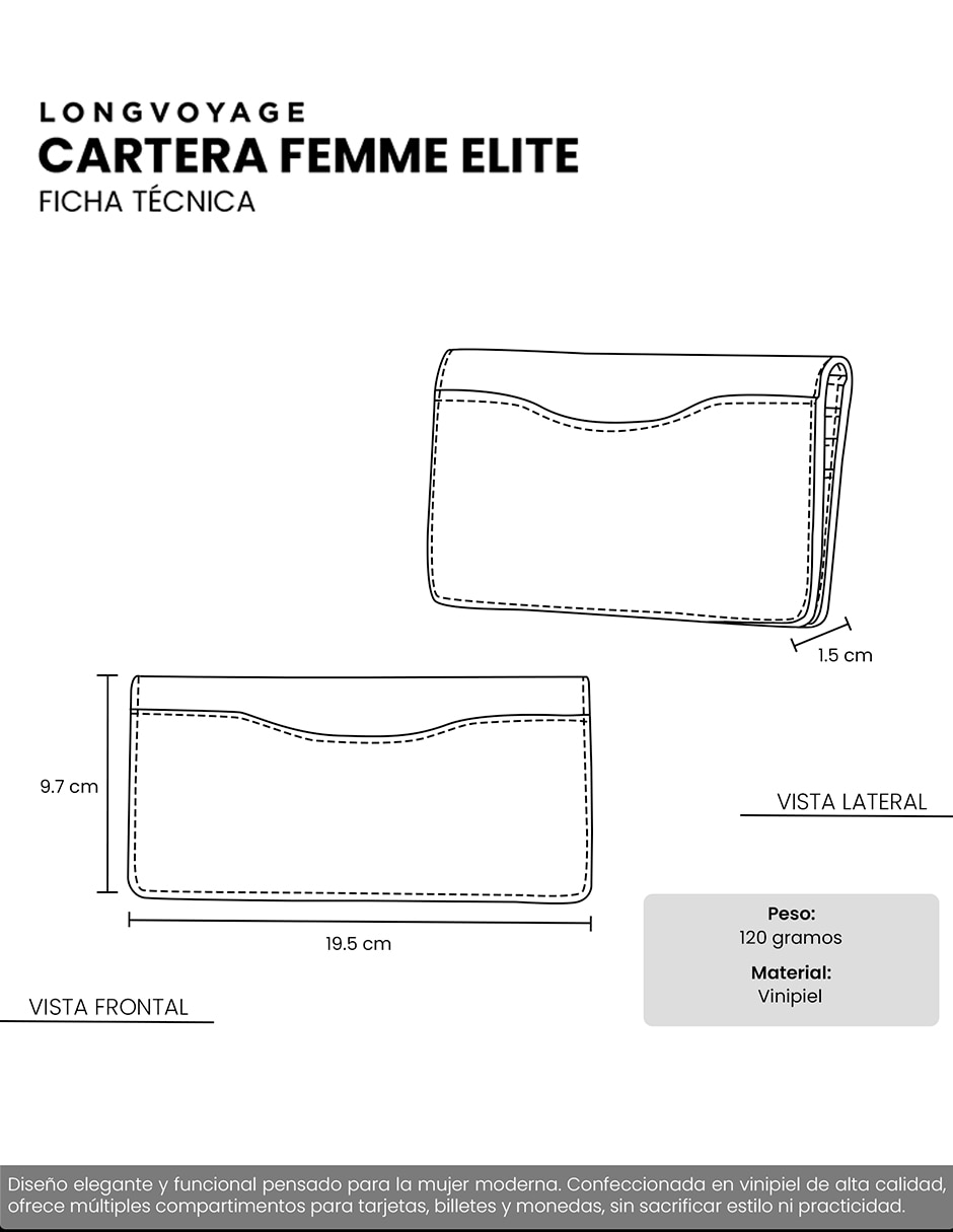 Cartera longvoyage femme elite para mujer