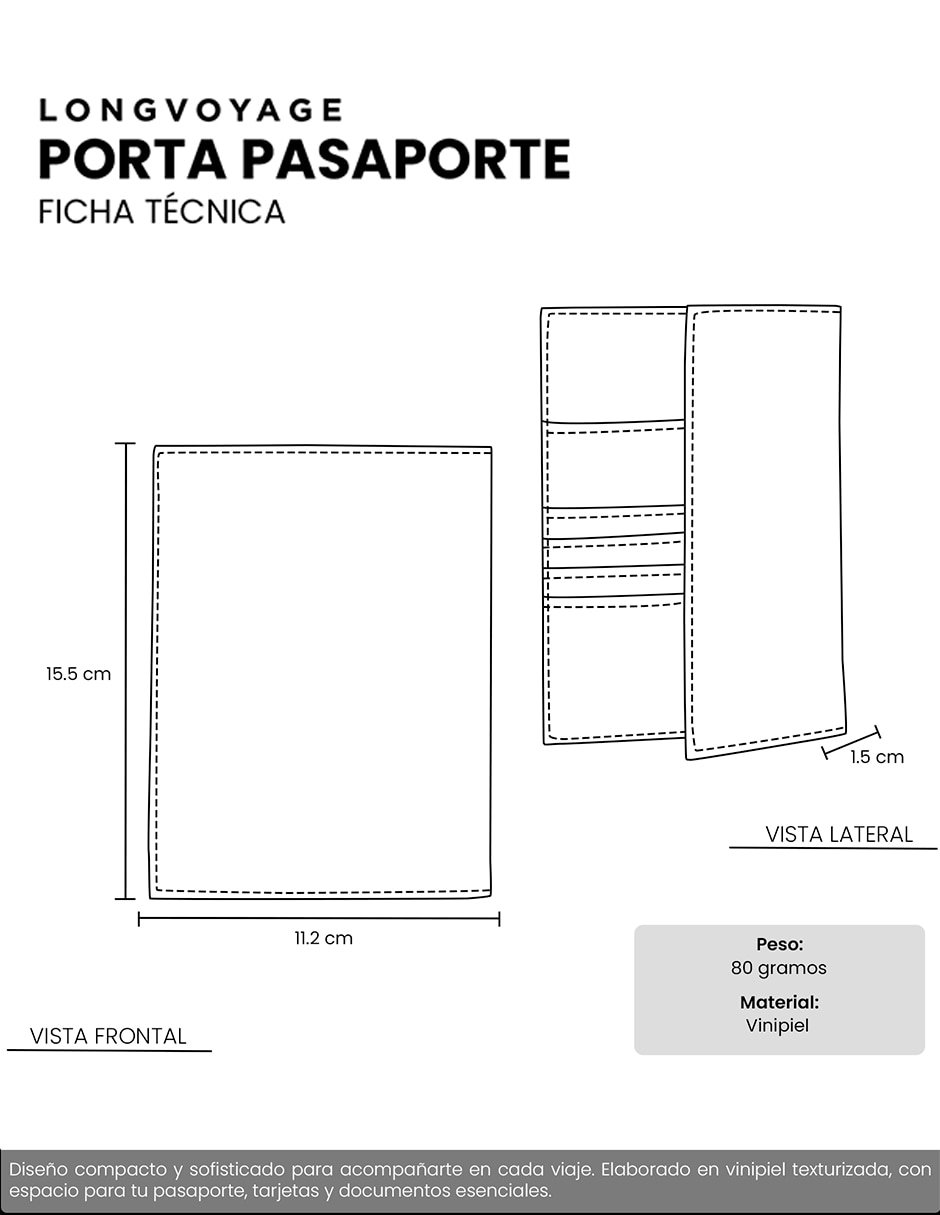 Porta pasaporte longvoyage femme elite