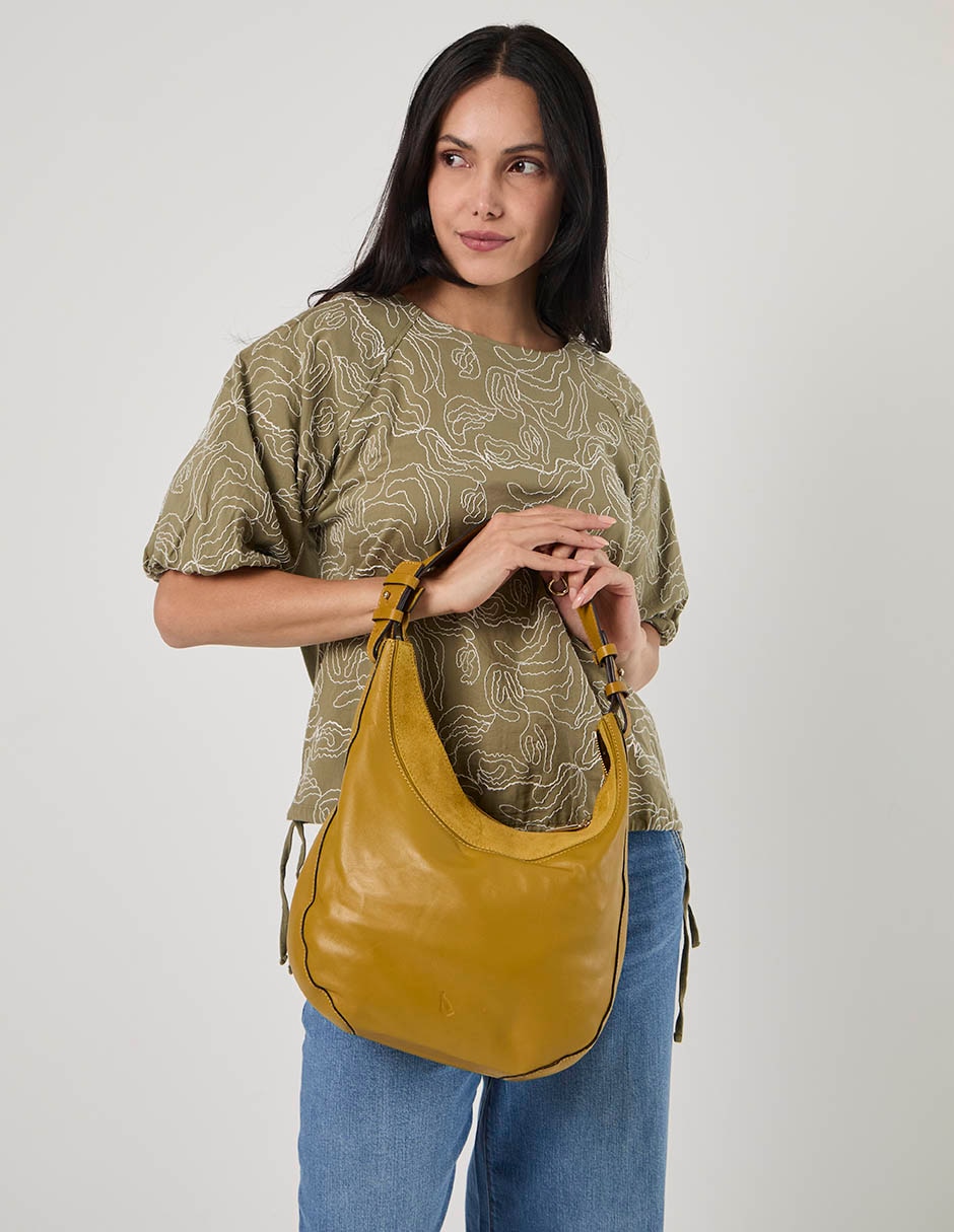 Bolsa hobo de piel para mujer 5