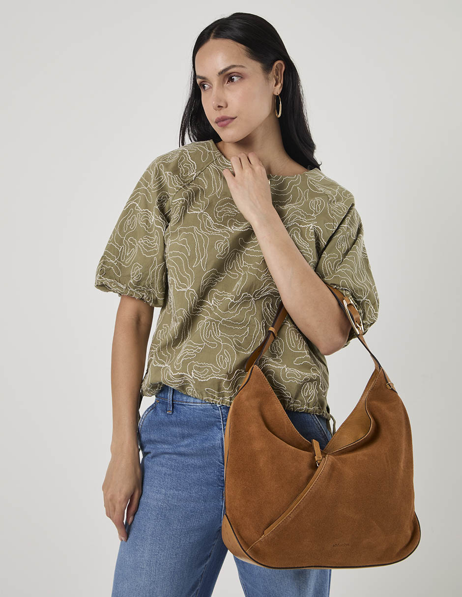 Bolsa hobo de piel para mujer 5