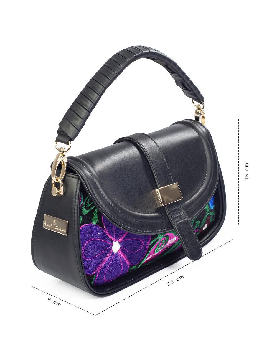 Bolsa crossbody Telar Flores de piel para mujer 7
