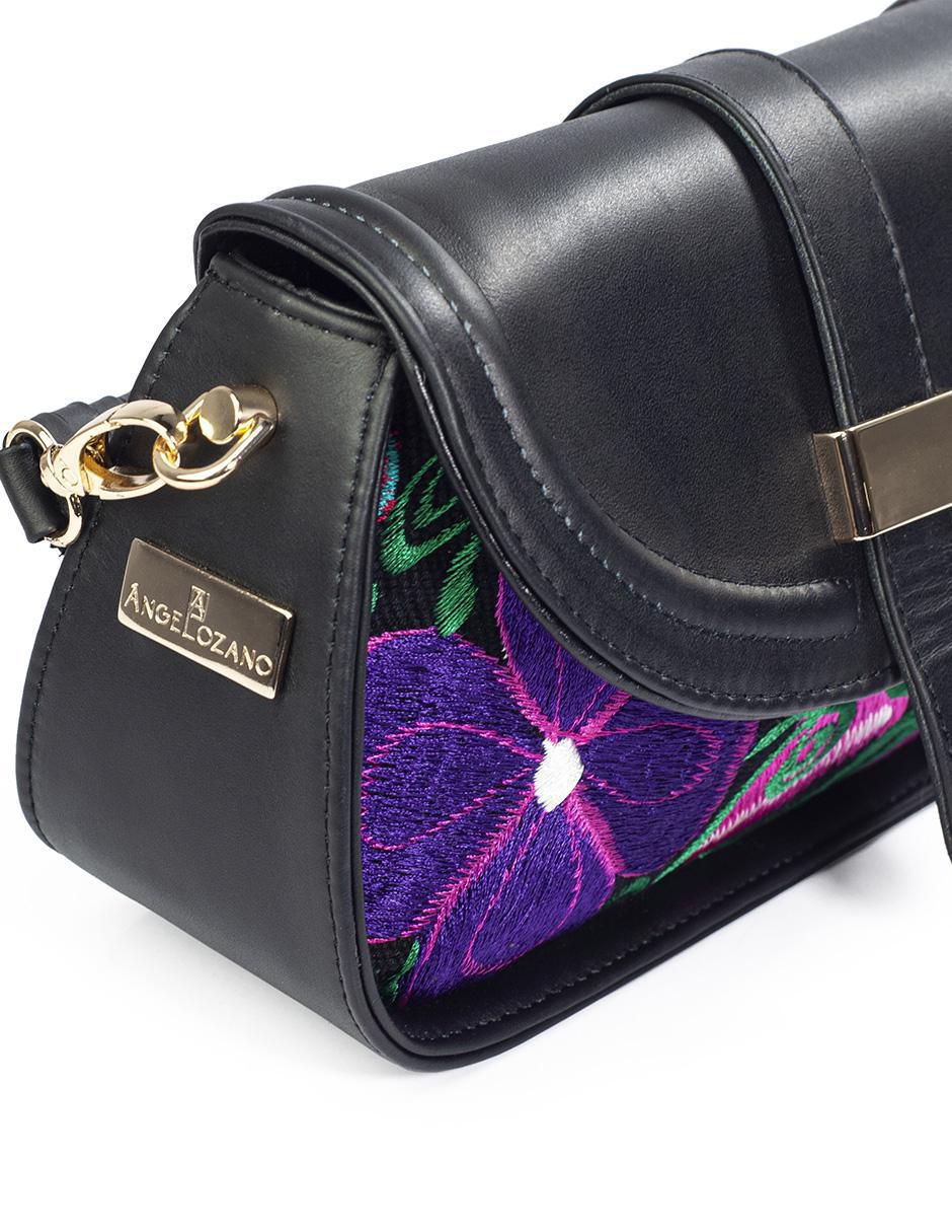 Bolsa crossbody Telar Flores de piel para mujer 6