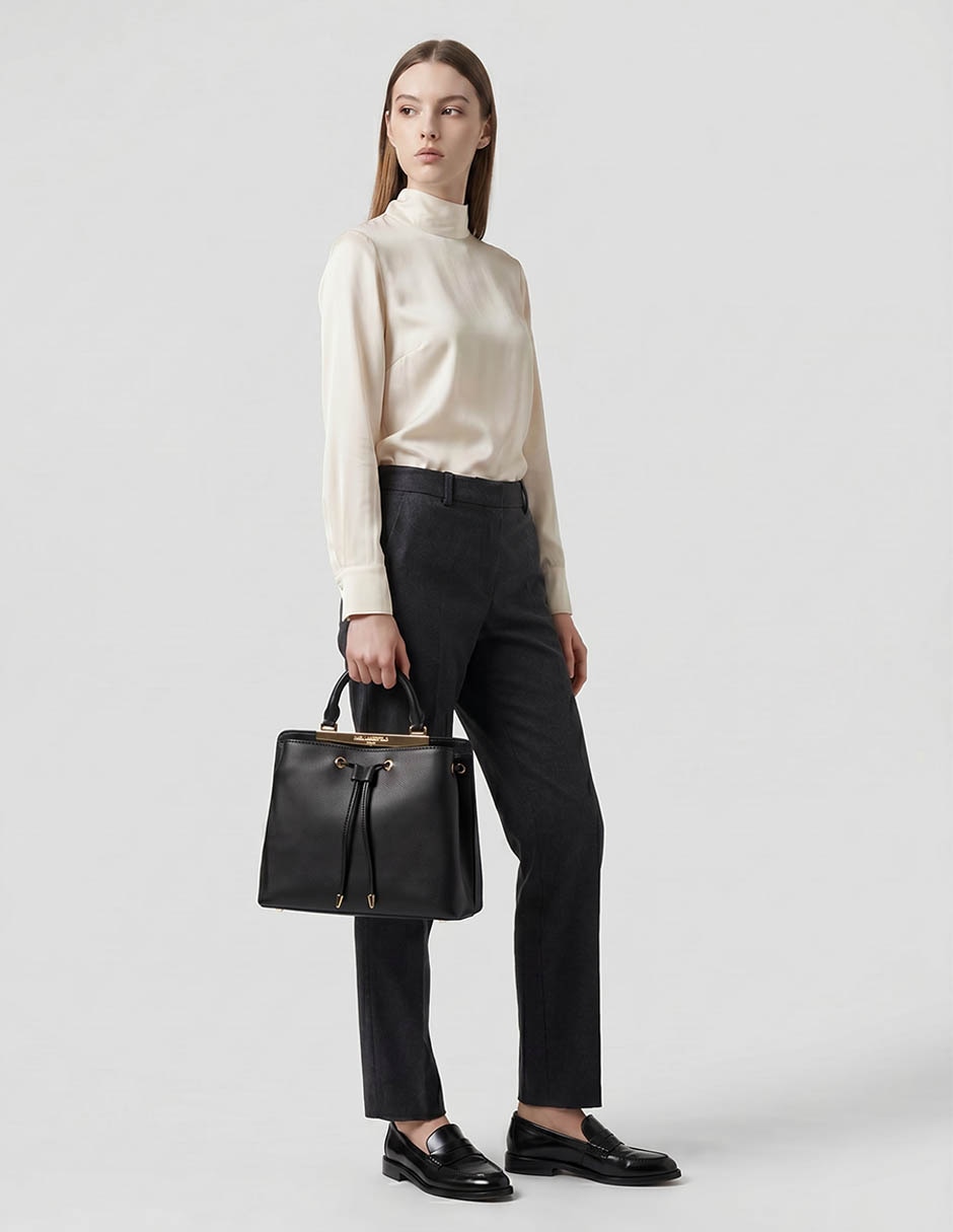Bolsa bucket de piel para mujer 4