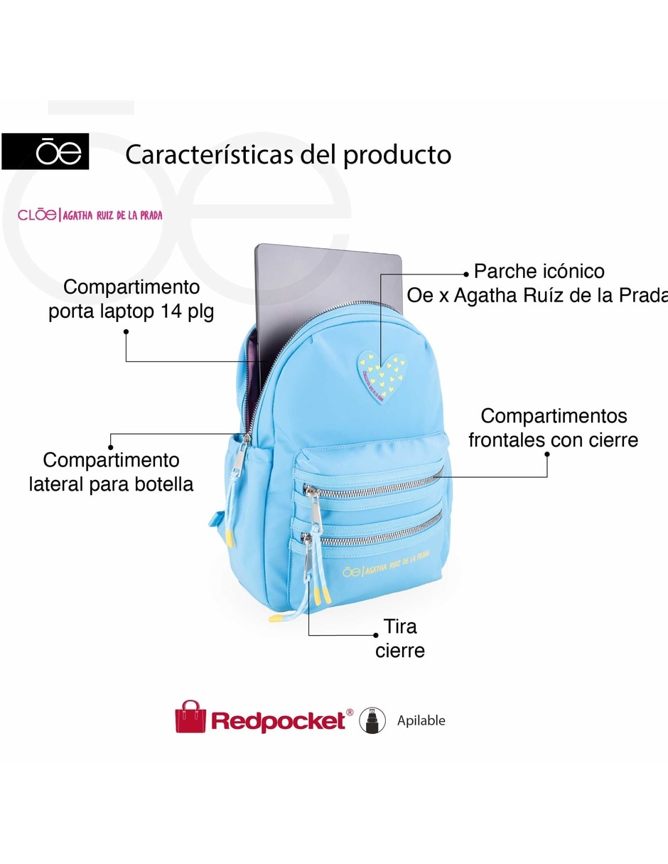 Mochila con porta laptop BTS Con Agatha 2026 para mujer 5