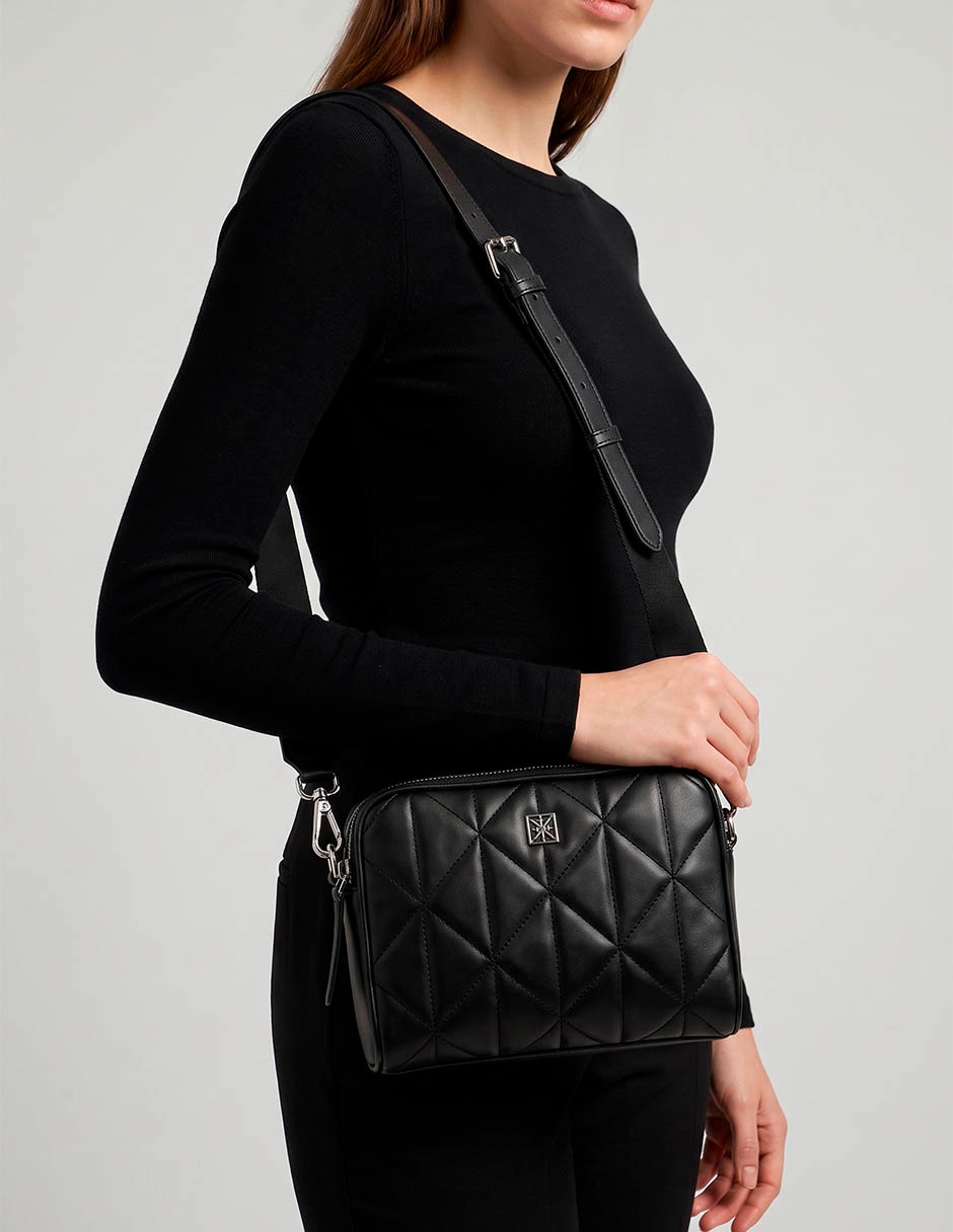 Bolsa crossbody quilted emblem para mujer