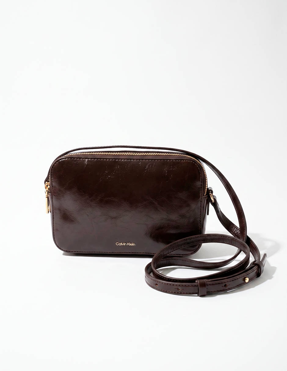 Bolsa crossbody embossed logo distressed para mujer 1