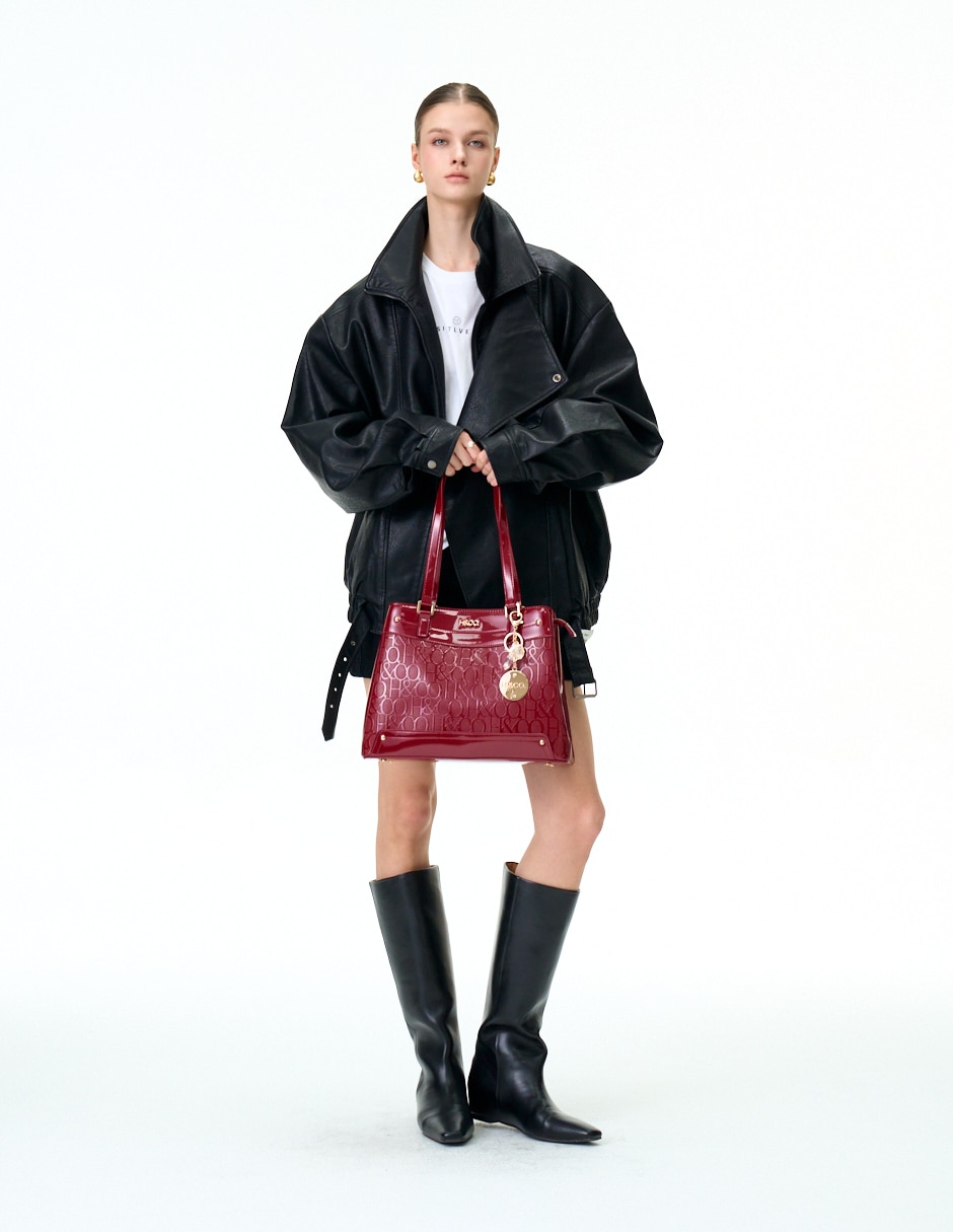 Bolsa tote H&CO Sophia de charol para mujer
