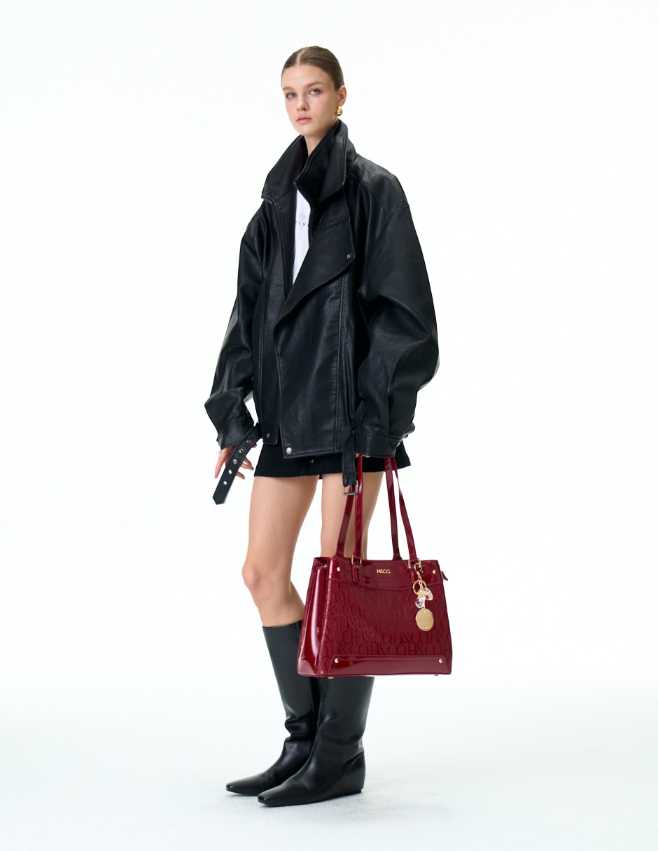 Bolsa tote H&CO Sophia de charol para mujer