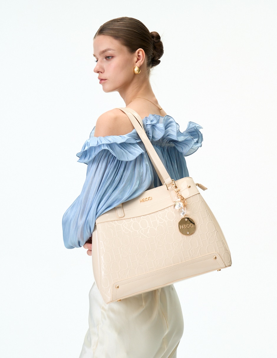Bolsa tote Sophia de charol para mujer 5