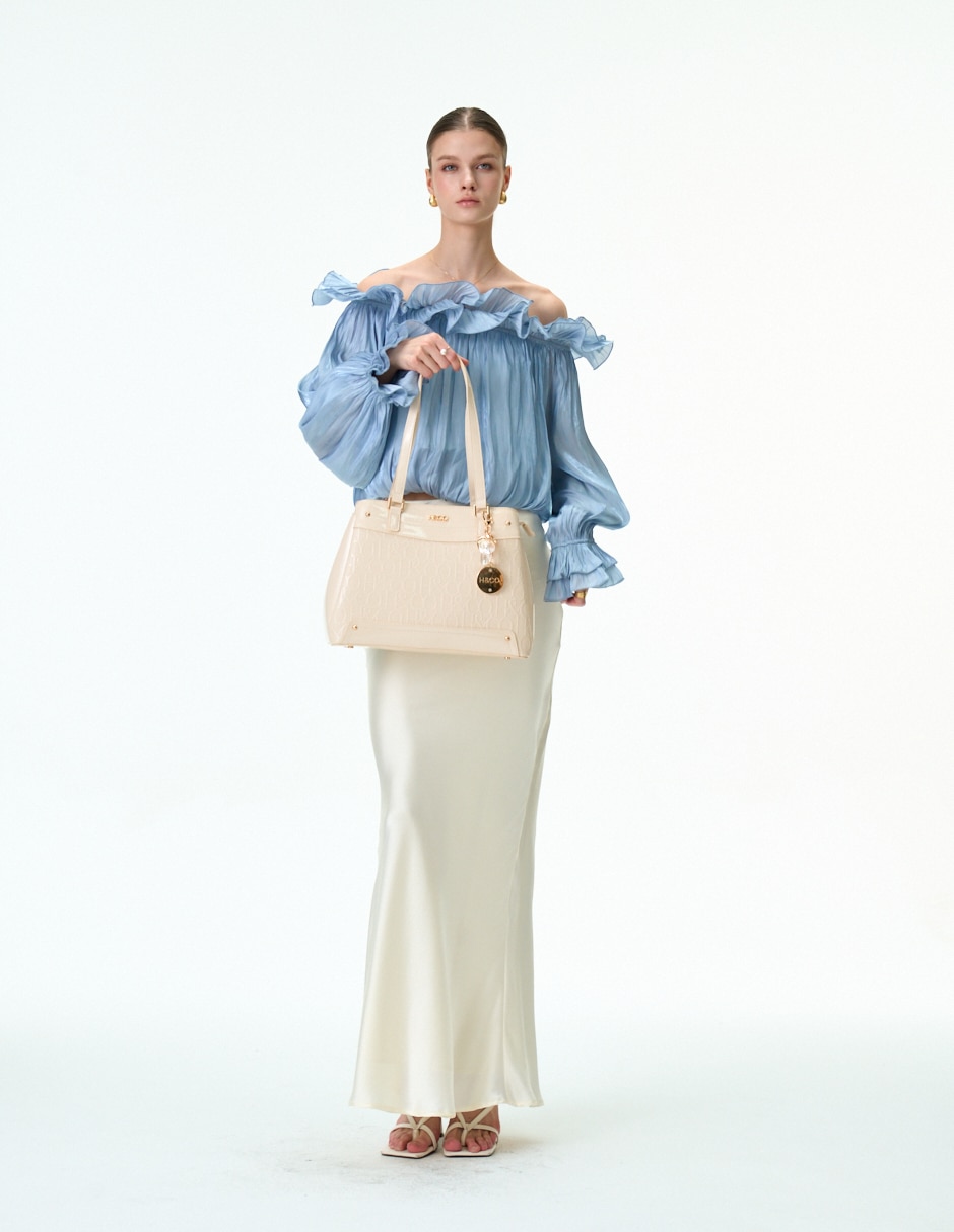 Bolsa tote Sophia de charol para mujer 7