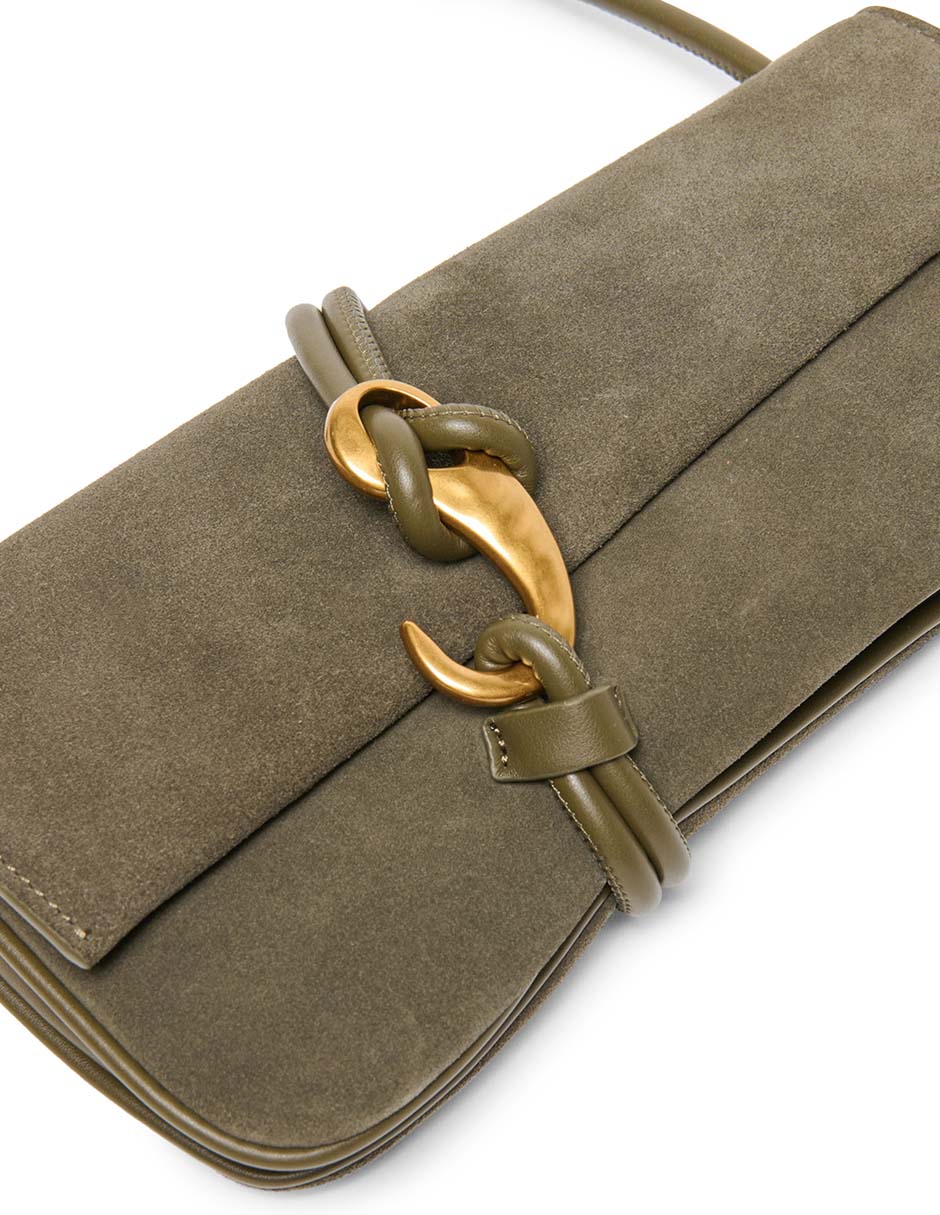 Bolsa shoulder alice de gamuza para mujer 3
