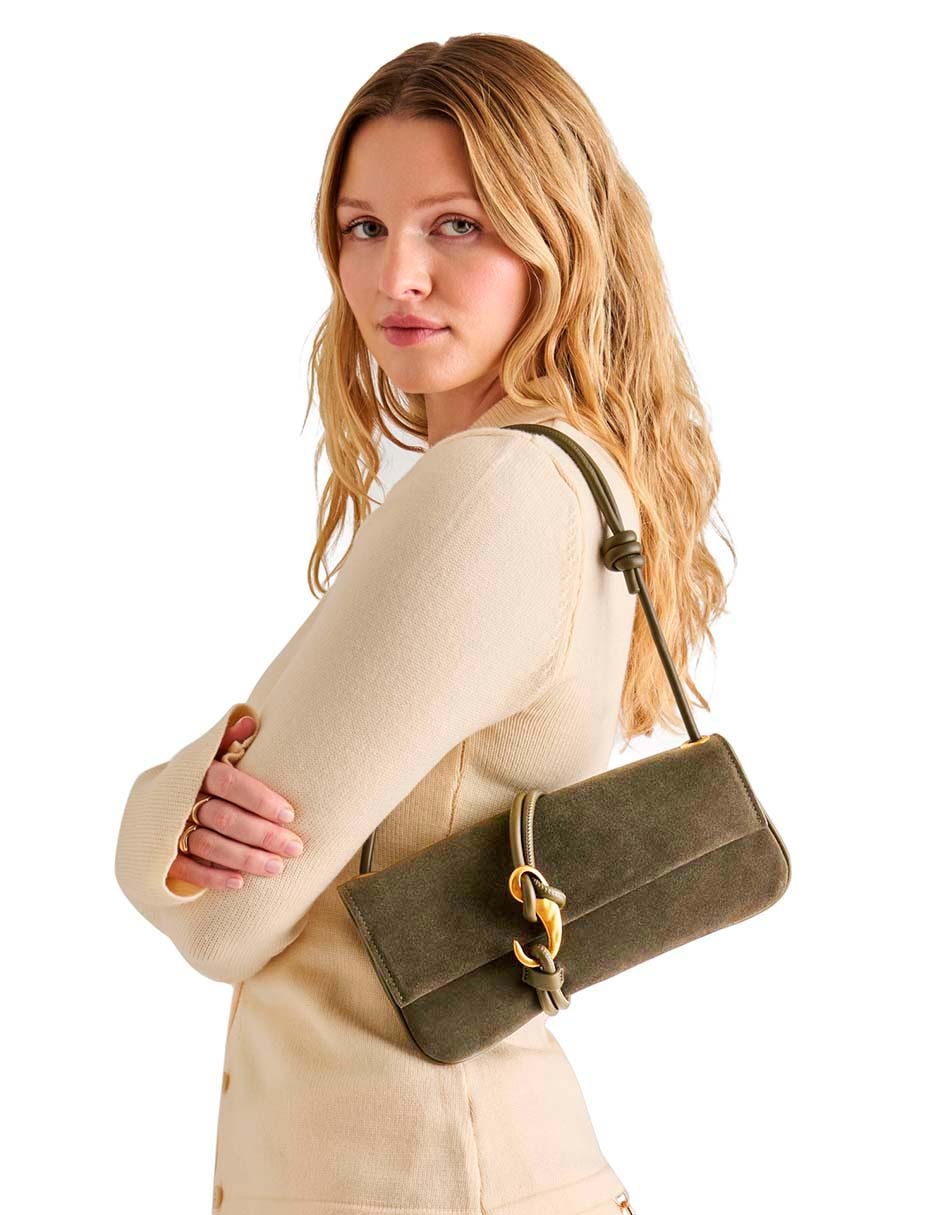 Bolsa shoulder alice de gamuza para mujer 2