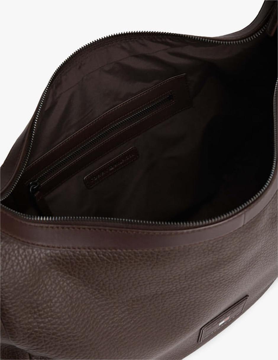 Bolsa hobo de piel para hombre