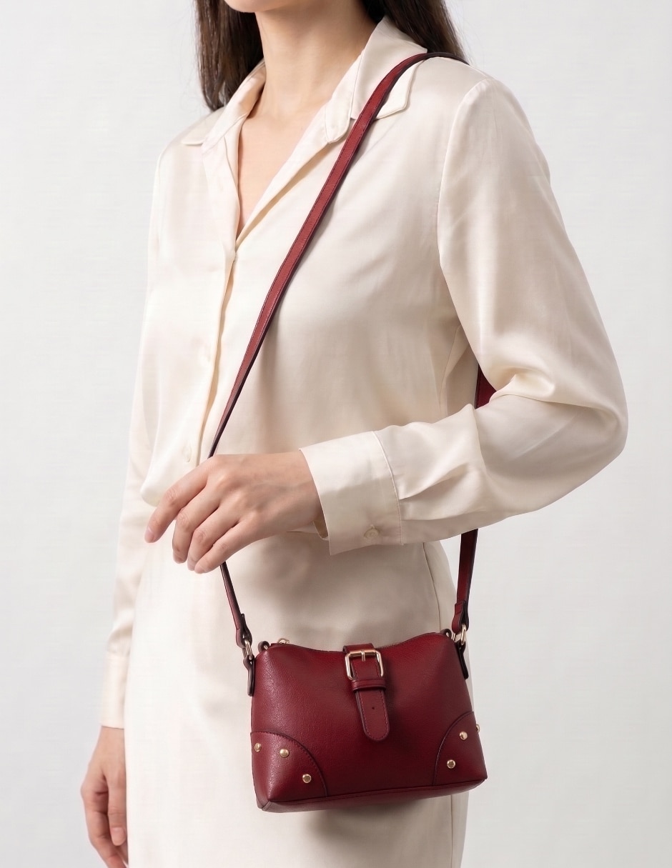 Bolsa satchel de poliuretano para mujer 5