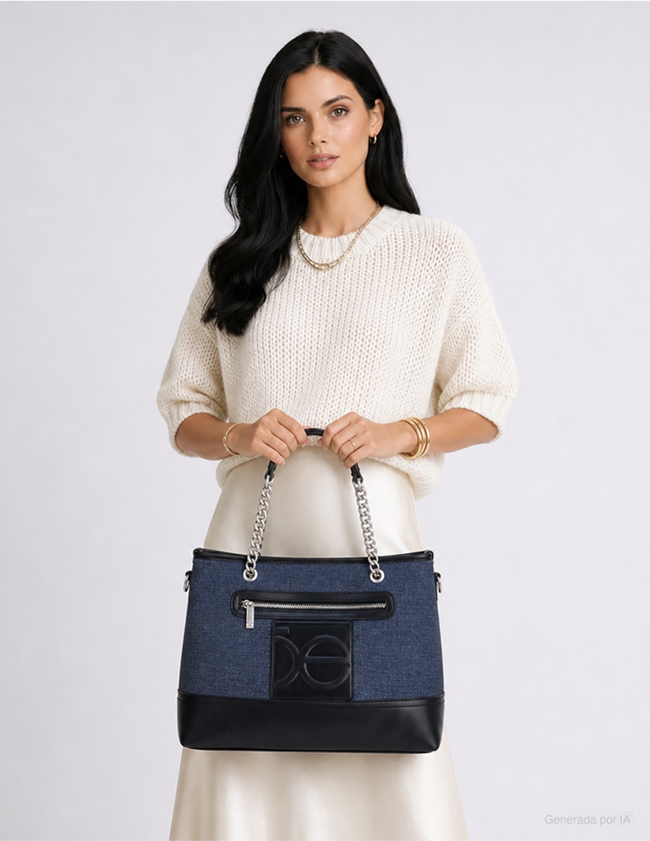 Bolsa satchel Cyan para mujer 11