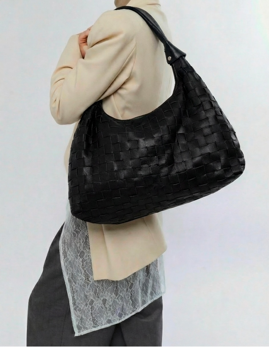 Bolsa shopper Basic Bestsellers de piel para mujer 5