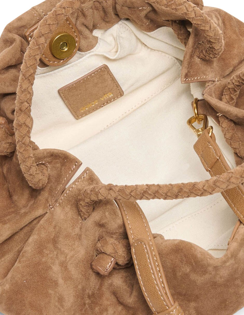 Bolsa crossbody Cocoa de gamuza para mujer 5