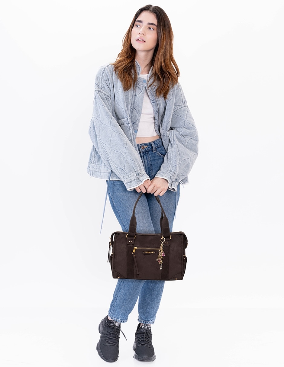 Bolsa satchel Mg262139 de gamuza para mujer 5