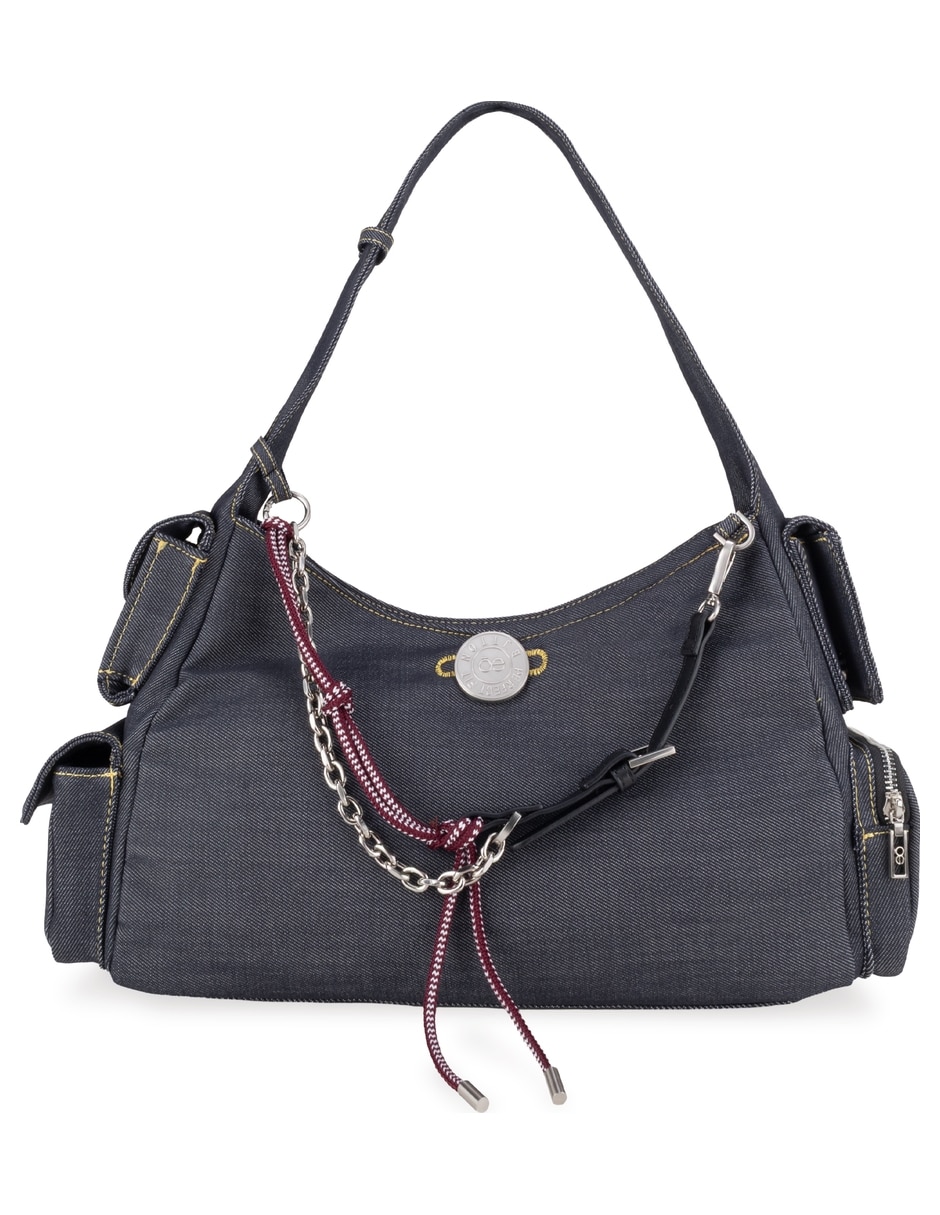 Bolsa hobo lina lisa de mezclilla para mujer