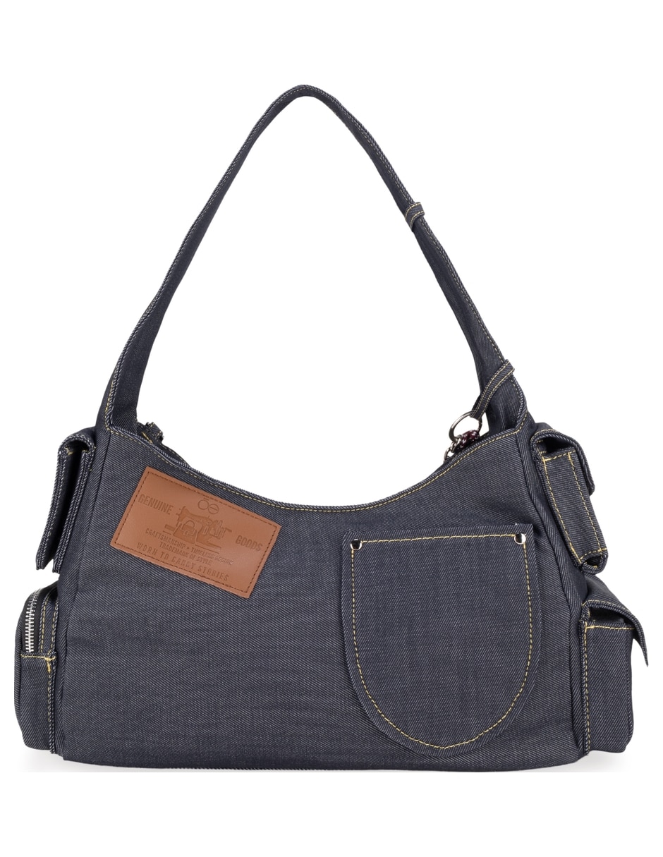 Bolsa hobo lina lisa de mezclilla para mujer 3
