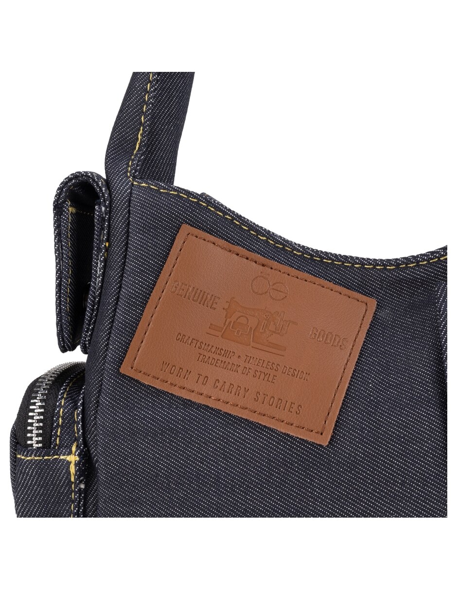 Bolsa hobo lina lisa de mezclilla para mujer 6