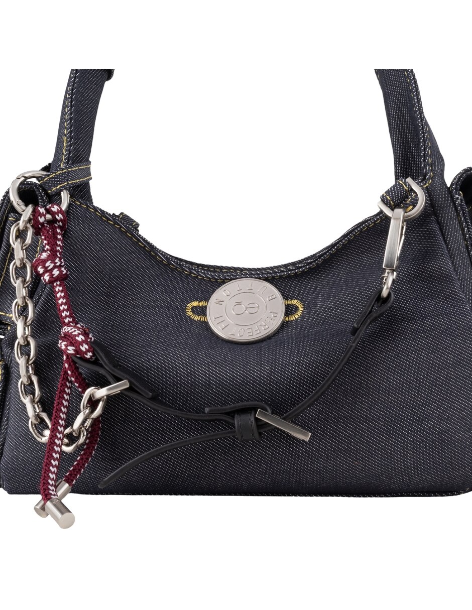 Bolsa hobo lina lisa de mezclilla para mujer 9