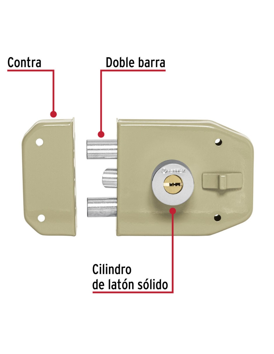 Cerradura sobreponer Hermex CS-92 de derecha e izquierda