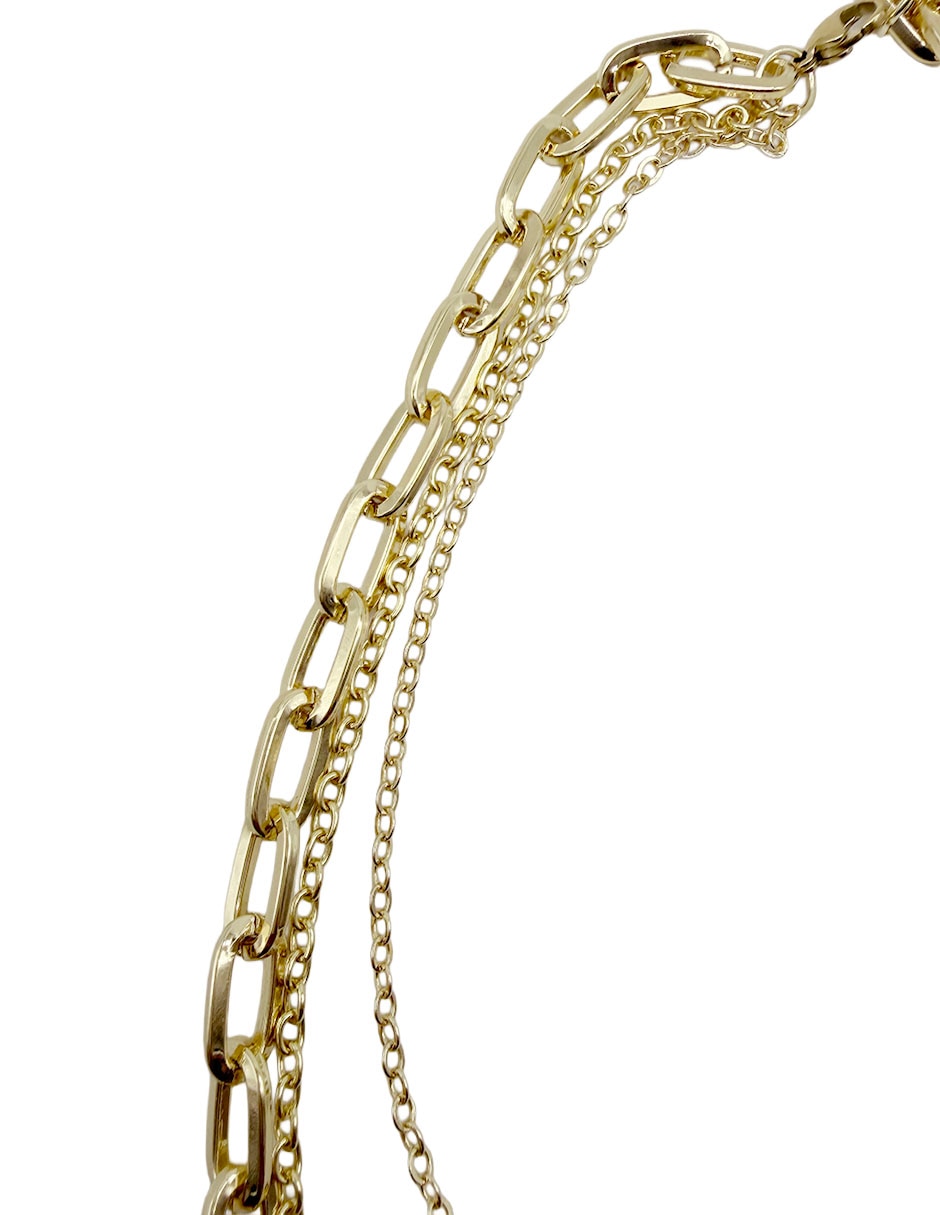 Collar con dije cruz de oro laminado 10 k 10