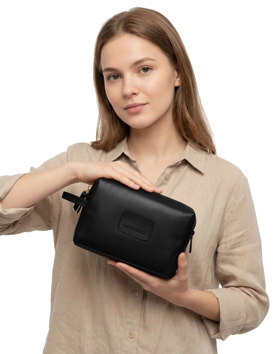 Cosmetiquera multiusos Longvoyage de piel para mujer